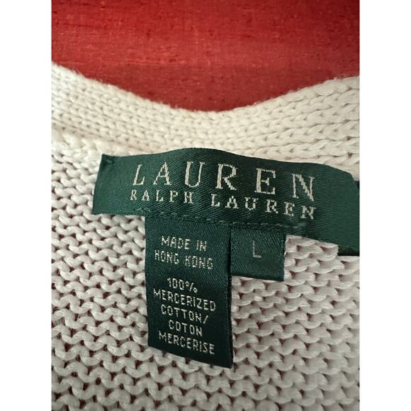 Y2K Ralph Lauren Mercerized Cotton Sweater Southwestern Turquoise Concho Button - Picture 7 of 9